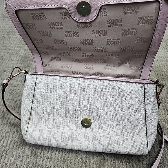 Michael Kors Jet Set Convertible Crossbody Bag Vanilla Pink Women's Gold Accent - Picture 4 of 9